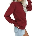 thumbnail image 4 of MOSHU Casual Womens Sweatshirts Crewneck Long Sleeve Tops Oversized Pullover Sweatshirt for Women, 4 of 10