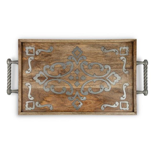 GG Collection 92999 Heritage Plateau Incrusté de Bois et de Métal