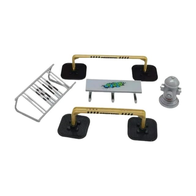 Jkkant Ensemble de Parc de Fingerboard et Skate de 10 Pcs avec Rampes Miniatures, rails, Barrières et une Borne d'Incendie. Conçu pour le Planche à Doigts Tech Deck, Ces Accessoires en Plastique Durables Présentent des textures Réalistes et Sont Parfaits pour des Installations Intérieures Ou des Jeux Créatifs.