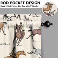 thumbnail image 5 of Kitchen Curtains 36 Inch Short - 3 Panel Set, Cute Horse Pony Print, Rod Pocket Window Curtain, 100% Polyester for Farmhouse, Retro Rural Kitchen, Easy Wash, 5 of 6