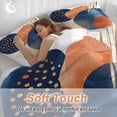 thumbnail image 4 of 3 Piece Navy Blue Burnt Orange Duvet Cover Set Full Size, Microfiber Comforter/Quilt Cover with Corner Ties and 2 Pillowcases, Abstract Modern Geometric All Season Soft Bedding with Zipper Closure, 4 of 8