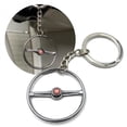 thumbnail image 1 of 1955-67 Volkswagen 2 Rayons Bus Chrome Volant Porte-Clés - Rouge Bouton Wolfsburg, 1 of 1