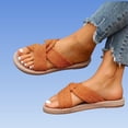 thumbnail image 5 of Caywon Women Flat Slide Sandals, Knotted Criss Cross Fabric, Woven Sole Vacation Dressy, Comfortable Ladies Shoes Sandalias Planas Mujer, 5 of 7