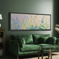 thumbnail image 3 of Large Framed Canvas Print Wildflower Meadow ImpressionistWall Art Decorative Ready to Hang Painting for Living room Bedroom 60x20 inches Black Frame, 3 of 9