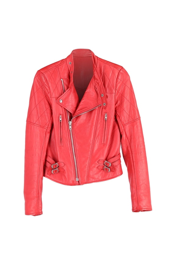 Pre-Owned Joseph Biker Jacket in Red Leather