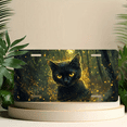 thumbnail image 5 of 1 Pcs 2D Flat License Plate Covers & Frames, Black Cat in a Magical Forest For Decorative Front, Waterproof For Decoration Aluminum License Plate Covers & Frames Cover For Men Women, 12" X 6", 5 of 6