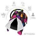 thumbnail image 3 of Car Seat Cover Baby, Colorful Pineapple Black Baby Car Seat Cover for Baby Boys Girls Newborn , Infant Car Seat Canopy Cover Nursing Breastfeeding Cover Warm Blanket, 3 of 7