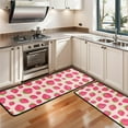 thumbnail image 3 of Kitchen Rugs Sets Of 2,Red Strawberry Plants Fruit Pink Pattern Anti Fatigue Kitchen Mat Rugs Non Slip Washable,Decorative Kitchen Floor Mats for Kitchen,Sink,Laundry,17"x47"+17"x47", 3 of 5