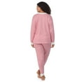 thumbnail image 5 of Aria Women’s Brushed Jersey V-Neck Long Sleeve and Jogger 2pc Sleepwear Set, Sizes XS-4X, 5 of 8