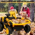 thumbnail image 5 of 24V 2-Seater Kids Ride On Dump Truck with Remote Control - Electric Construction Vehicle with Dump Bed, Shovel, LED Lights & Wheel Shock Absorption for Kids 3+, 5 of 7