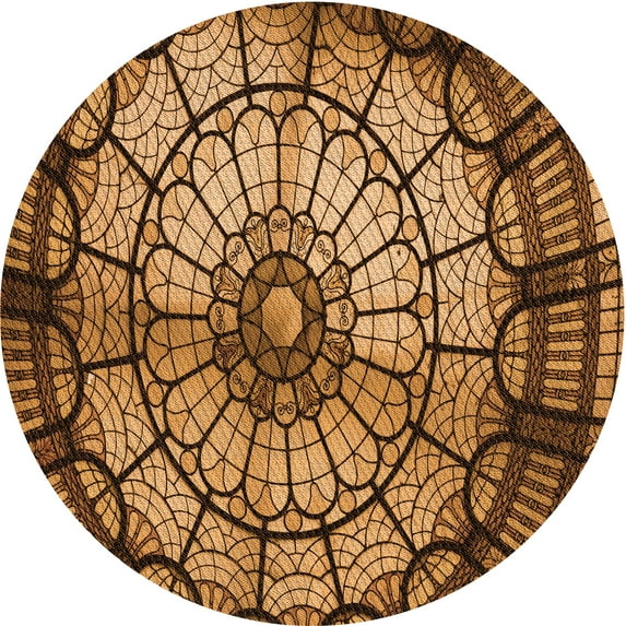 Ahgly Company Indoor Square Patterned Blood Red Brown Area Rugs, 3' Square