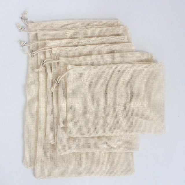 Bolsas multiusos para frutas y verduras: bolsas de malla para frutas y verduras Tienda de comestibles para almacenamiento de frutas y verduras Accesor Hebilla de plata 6pcs Macarena Bolsa de almacenamiento de frutas de cocina