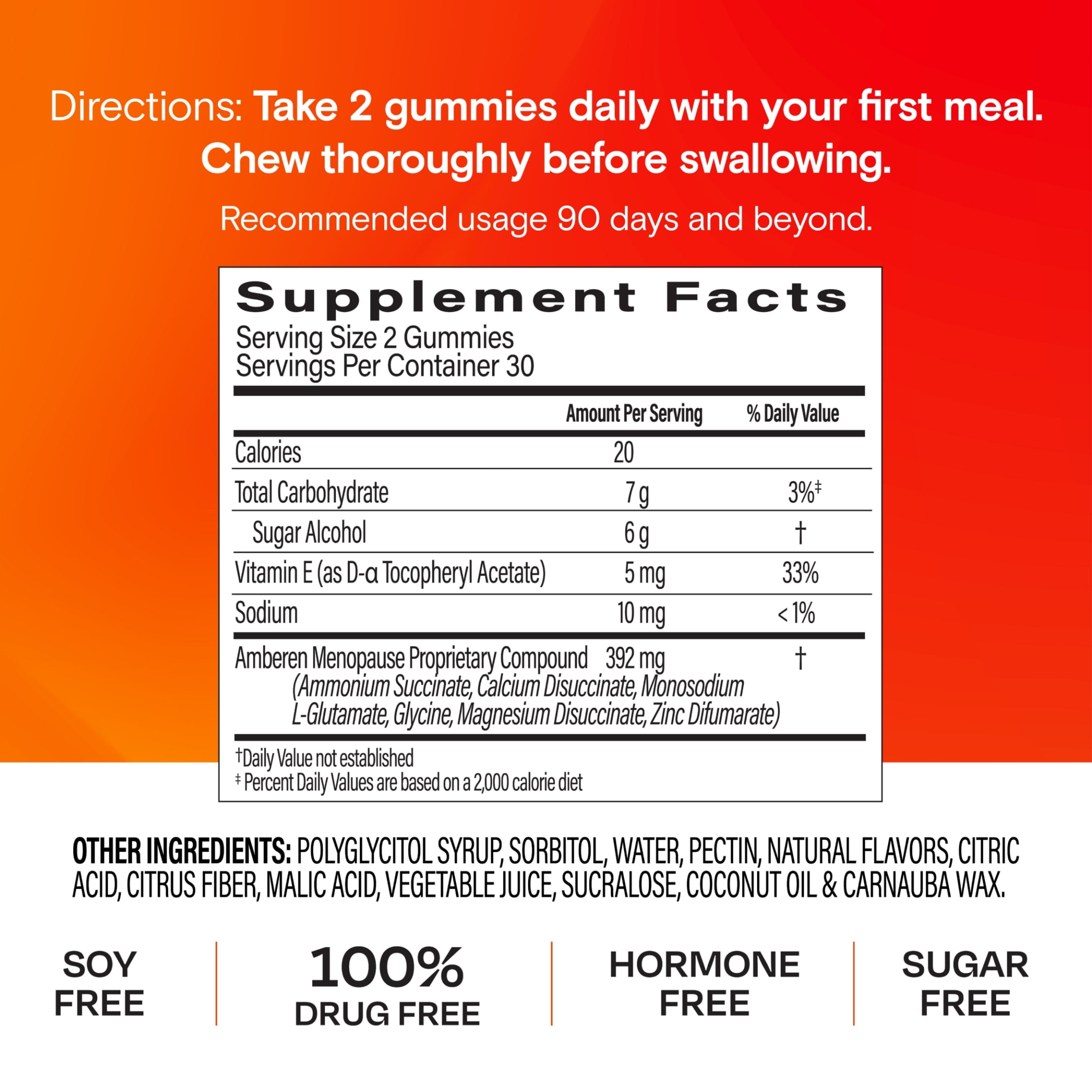 Amberen Menopause Supplement for Women, Clinically Proven, Helps Support Hormone Balance, Helps Relieve 12 Menopause Symptoms: Hot Flashes, Night Sweats, Mood Swings and more, 60ct Gummies