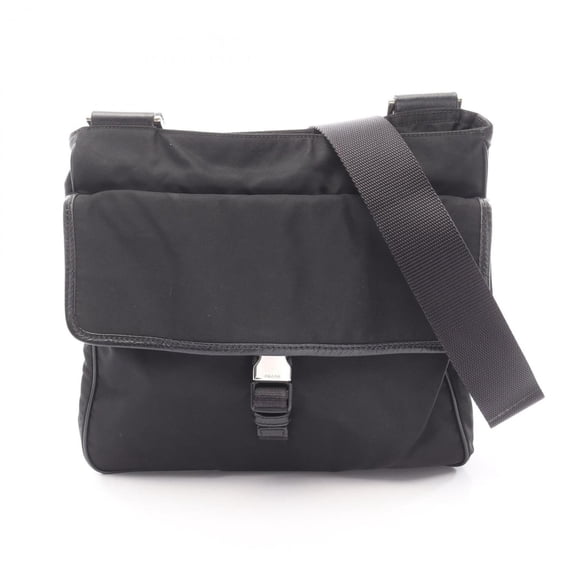 Pre-Owned Prada VIAGGIO Shoulder Bag/Handbag, Nylon & Saffiano Leather, Men's Women's, Black...