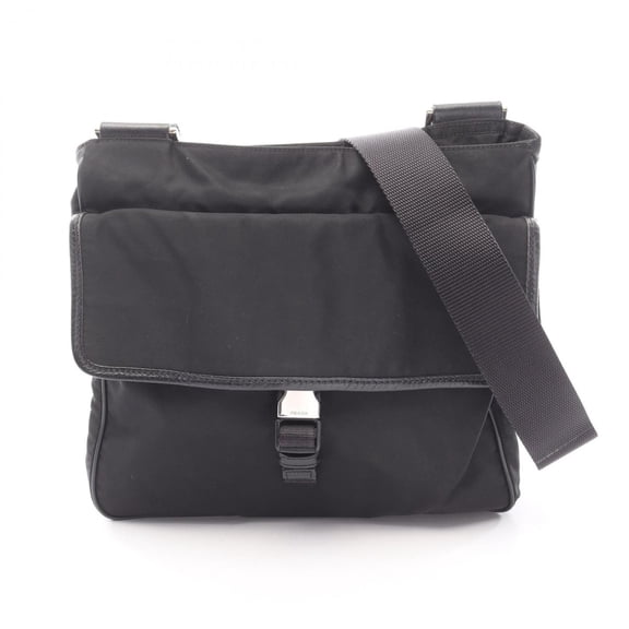 Pre-Owned Prada VIAGGIO Shoulder Bag/Handbag, Nylon & Saffiano Leather, Men's Women's, Black...