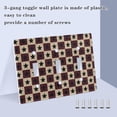 thumbnail image 3 of Yayeee Toggle Light Switch Wall Plate 3-Gang 6.37"x4.48" Decorative Outlet Cover, Checkered Stars Pattern, 3 of 7
