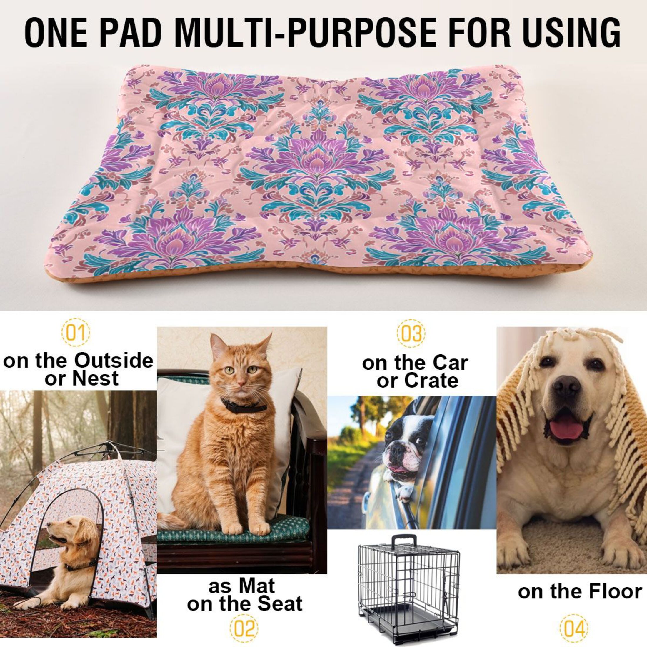 Cozy Mat Pet Bed Indoor Outdoor Warm Soft For Cat Dog Puppy(S/M) Traditional Style