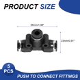 thumbnail image 2 of Uxcell Tee Plastic Push to Connect Fittings Ways Tube Connect Push Fit Push Lock 5/32 Inch, 2 of 7