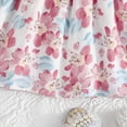 thumbnail image 4 of Toddler Girl Dress Summer Western Style Short Sleeved Small Floral Shawl Princess Style Tutu Dress Baby,Pink,3-4 Years, 4 of 5