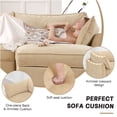 thumbnail image 6 of JERFIT 2-Seater Storage Sofa with Ottoman, Soft Chenille Fabric, Wheat Color, Modern Living Room Accent Chair with Hidden Compartments, 6 of 9