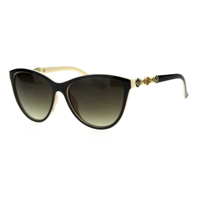 Womens Luxury Designer Fashion Cat Eye Chic Sunglasses Brown Beige Brown