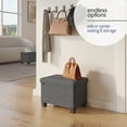 thumbnail image 6 of Hearth & Harbor Storage Ottoman Bench, Boucle 16" Ottoman with Storage , Grey, 6 of 9