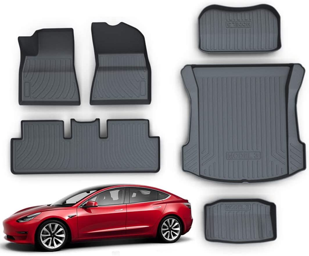 SUPER LINER Tesla Model 3 Floor Mats Complete Set Custom Fit All