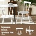 thumbnail image 6 of Costway Dining Chairs Set of 2 Windsor Chairs Wood Armless Chairs with Solid Rubber Wood White, 6 of 9