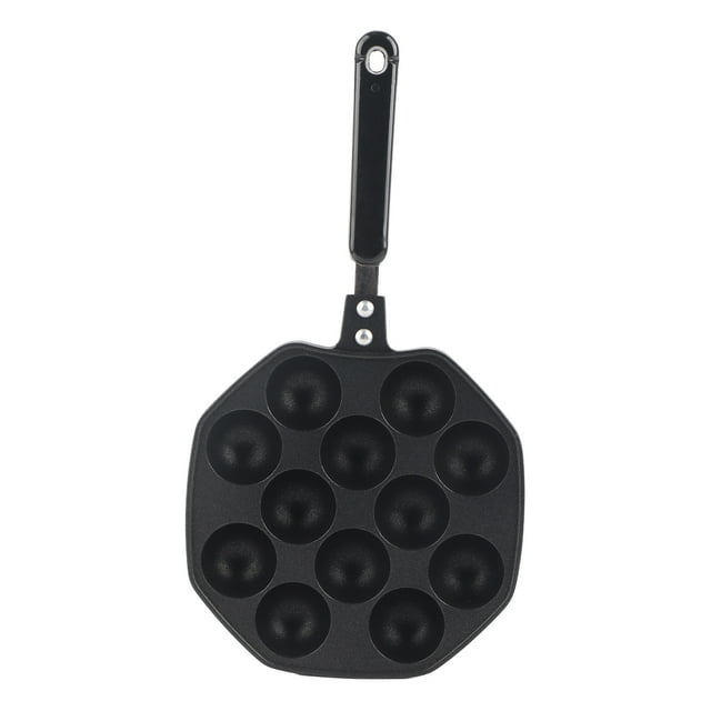 Molde para hornear Takoyaki con 12 cavidades de aluminio antiadherente, molde para hacer panqueques con forma de bola de pulpo