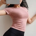 thumbnail image 2 of Cloud Hide-camisetas de Yoga para mujer, Top corto deportivo sólido, camiseta de moda, camisetas de entrenamiento para gimnasio, ropa deportiva de manga corta para Fitness de secado rápido, 2 of 5
