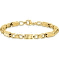 thumbnail image 3 of 14K Yellow Gold Polished And Grooved Fancy Link Men's Bracelet (Width 5.4) (Length 5.4) - Jbsp, 3 of 5