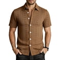 thumbnail image 2 of SOOMLON Short Sleeve Dress Shirts for Men Big and Tall Collar Button down Shirts Jacquard Dress Shirt Casual Weekend Wear, 2 of 7