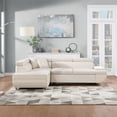 thumbnail image 3 of Kevinplus Velvet L Shape Sofa, Sleeper Sofa 2 in 1 Pull Out Couch Bed, Right-Facing Pull-out Bed for Living Room, Metal Legs, 3 of 9