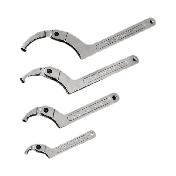 Crescent Wrench Set Adjustable C-Pin Wrench Hook Wrench for Tightening and Locking of Vehicle Mechanical Square Heads