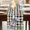 thumbnail image 3 of Table Runners 120 Inches Long Dress Scarves, Grey Bunny Easter Farmhouse Coffee/Dining/Kitchen Table Runner for Living Room, Rabbits Spring Botanical Black White Plaid 13x120 Inch, 3 of 9
