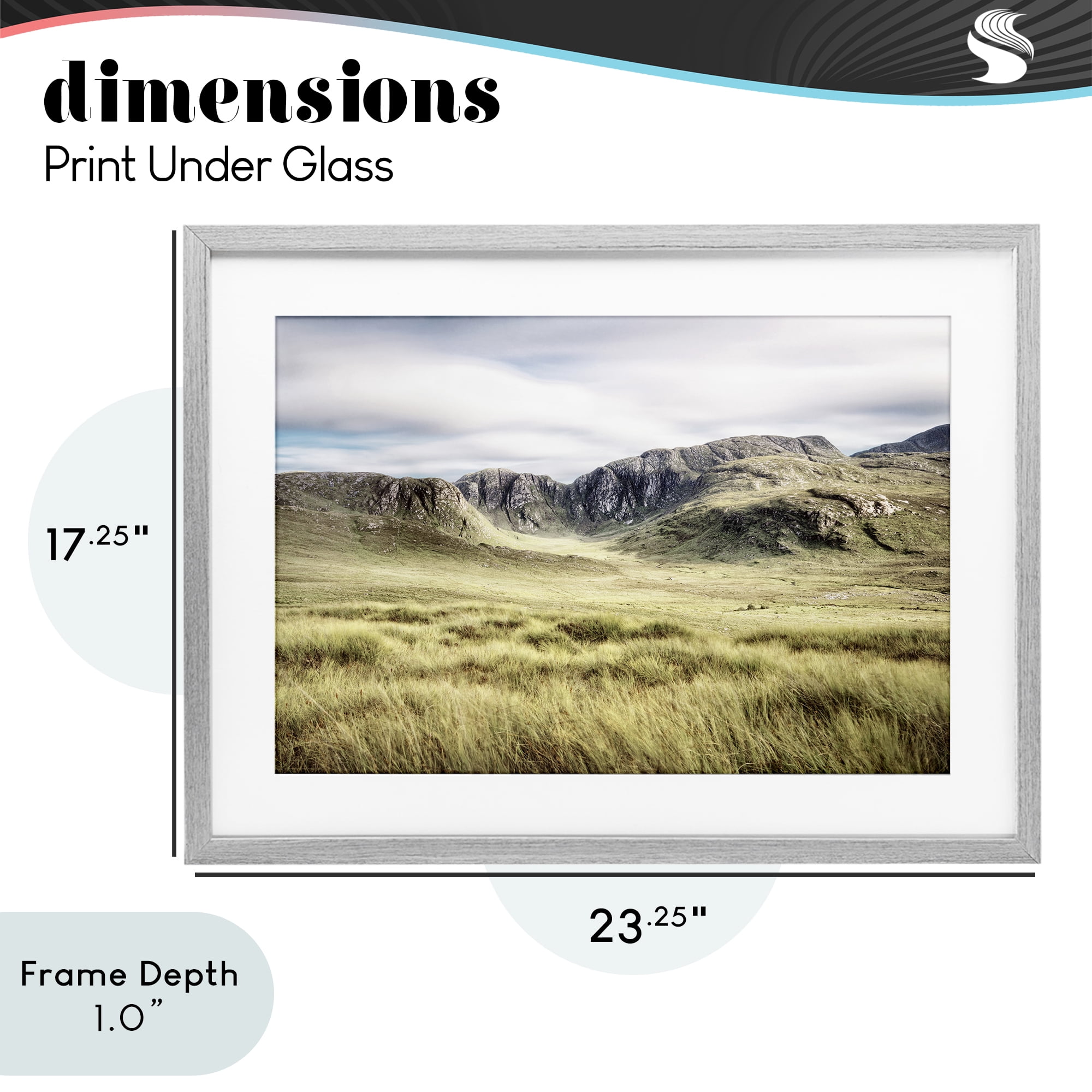 Stupell Industries Irish Countryside Hills Gray Framed Print Under Glass, design by Andy Amos