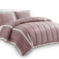 thumbnail image 4 of Kasentex Luxury Down Microfiber Comforter Set Stripe Design, Reversible, King Size, Pink, 4 of 5