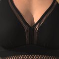 thumbnail image 6 of COMVALUE Women Halter Plunge V Neck Swimsuits Sexy Mesh Out Bathing Suits (Black, M), 6 of 8