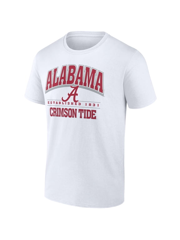 NCAA Alabama Crimson Tide Men's Cotton White Short Sleeve T-Shirt