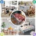 thumbnail image 4 of Red Christmas Snowflake Pattern Rectangle Tablecloth 60"x84",Waterproof Polyester Rectangle Table Cloth, Wipeable Spillproof Polyester Tablecloth for Dining, Camping, Indoor and Outdoor, 4 of 5