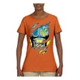 thumbnail image 2 of Ukrainian Muscle Skin Beast Mode Womens Graphic T-Shirt, Orange, Large, 2 of 4