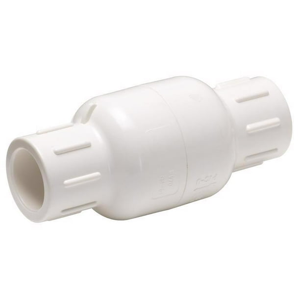 Homewerks de 3/4 pulgadas D X 3/4 pulgadas. Válvula de retención D Solvent PVC accionada por resorte