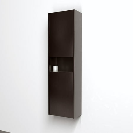 Wyndham Collection Sarah Wall Mounted Bathroom Storage Cabinet In Espresso With 5 Shelves