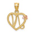 thumbnail image 6 of Auriga Fine Jewelry 14K Two-tone Gold N Initial Heart Pendant (L- 16.07 mm, W- 16.47 mm) for Women, 6 of 6