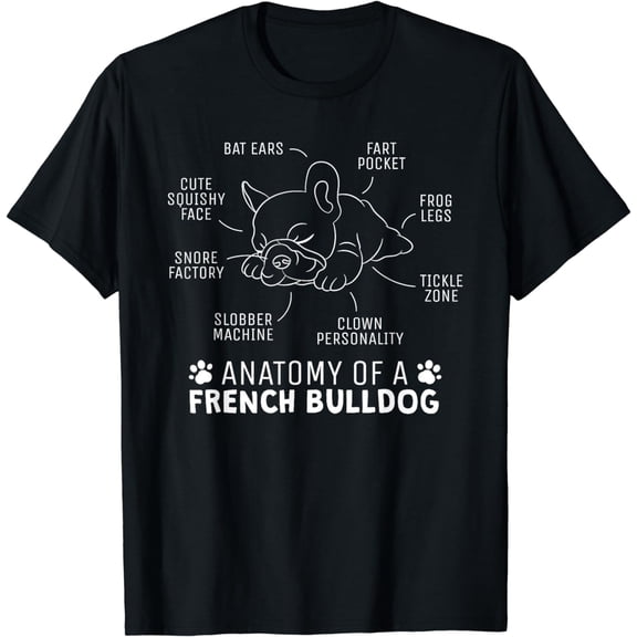 Funny Frenchie Clothes Gift - Anatomy Of A French Bulldog T-Shirt