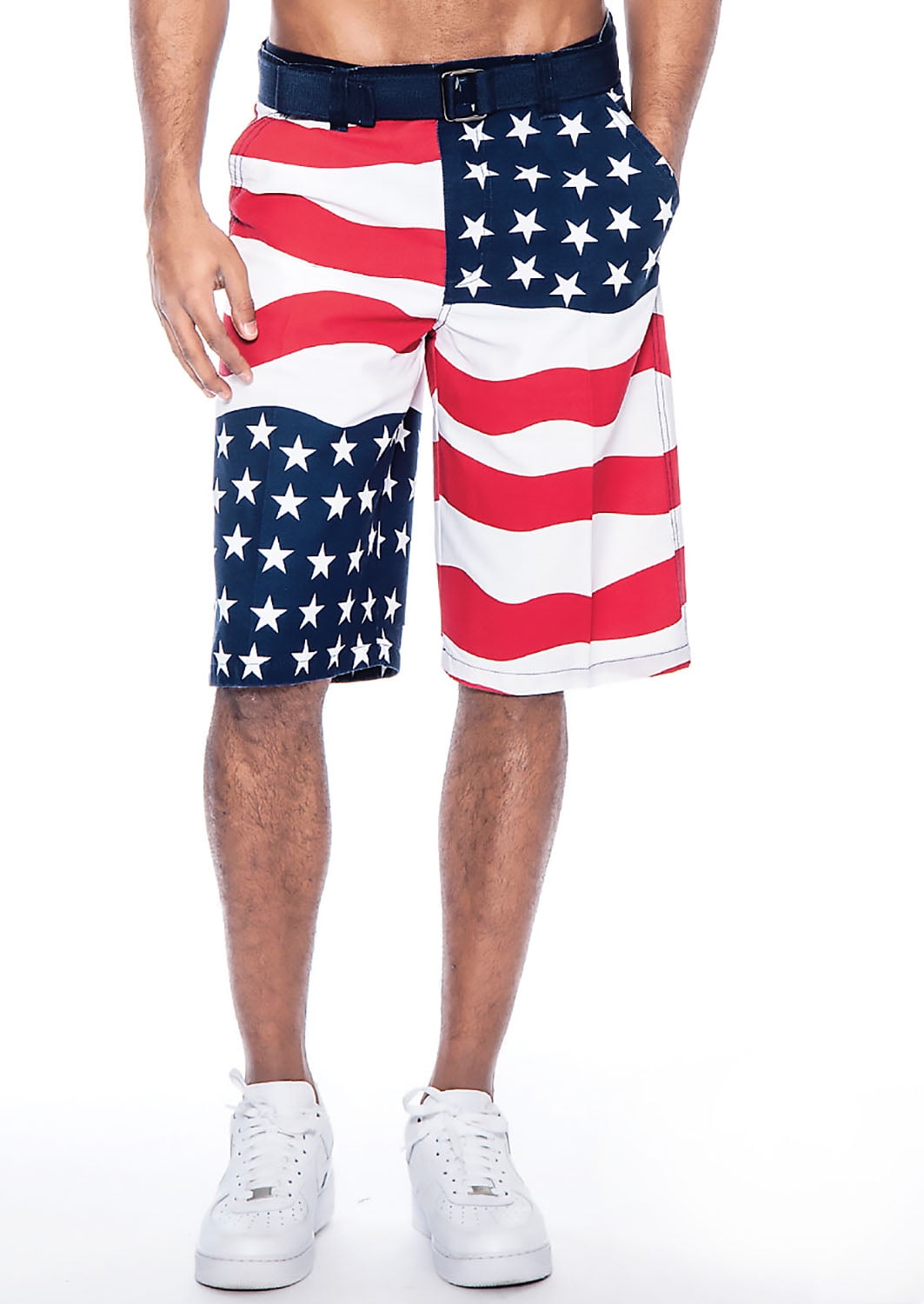 red white and blue athletic shorts