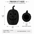 thumbnail image 3 of Aximioll Halloween Black Rattan Pumpkin Lantern 11.8In, Farmhouse Woven Jack-O-Lantern Basket, Cutout Face Candle Holder for Porch Entryway Fireplace Mantel Decor, Black, 3 of 7