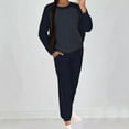 thumbnail image 2 of YUGYXL Women's 2 Piece Outfits Sequins Patchwork Crewneck Long Sleeve Sweatshirt with Jogger Pants Loungewear Sets Black XL, 2 of 6