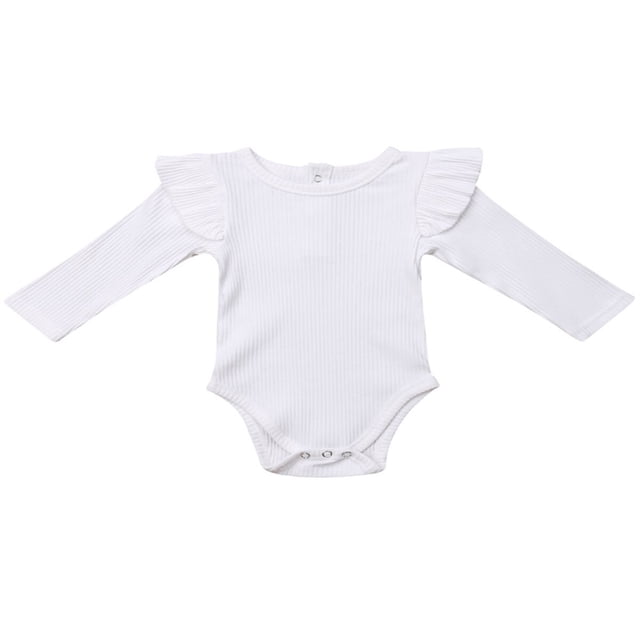 PENGXIANG Newborn Toddler Baby Girl Ruffle Long Sleeve Romper Bodysuit Jumpsuit Tops Summer Spring Clothes