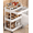 White, variant on 3-Tier Utility Rolling Cart,RLUETIME Mobile Utility Cart with Drawer,Makeup Organizer Cart, White